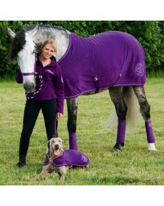 EQUI-THÈME "Technical Wear" Polarfleecedecke violett, Kontrast grau