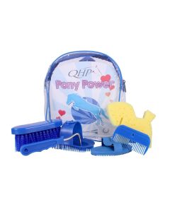 QHP, Putzrucksack/Putzset PONY POWER, kobaltblau