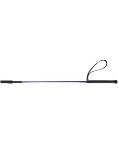 WHIP & GO Fiberglas Reitstock Nylongespinst blau/weiß