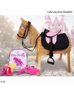 L-Sport Sattel für Holzpferd +Zaumzeug+ Putzset CANDY POP LIMITED EDITION