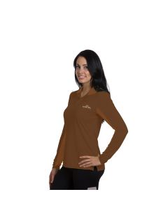 KASTEL Charlotte Signature Poloshirt – langärmlig - braun - hellbraun - Netz hellbraun