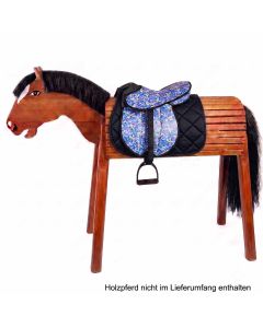 L- Sport Komplettset Sattel groß mit Schabracke BLUE FLOWER