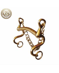 C&B golden inox series  S-Kandare mit Zungenfreiheit Edelstahl goldfarben 16 mm | LANCADE Reitsport