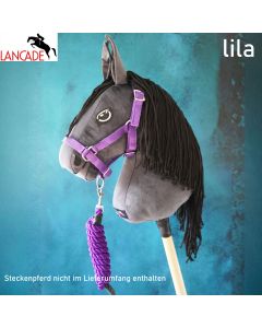 L-Sport Halfter Set mit Strick für großes Steckenpferd Hobby Horse -lila|LANCADE Reitsport