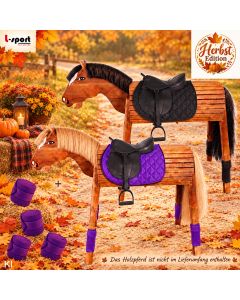 L-Sport Herbst Edition Sattel L für Holzpferd mit Bandagen |LANCADE Reitsport