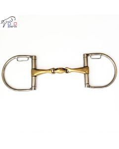Jump'in D-Ring-Trense doppelt gebrochen mit Riemenöse|LANCADE Reitsport