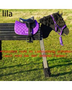 L-Sport Komplettset Sattel und Halfter Set für Holzpferd-lila |LANCADE Reitsport
