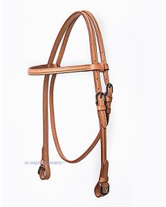 WI Western Imports DOUBLED HEADSTALL WITH QUICKCHANGE LOOP