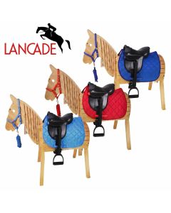 L-Sport Sattel für kleines Holzpferd mit Halfter und Strick|LANCADE Reitsport