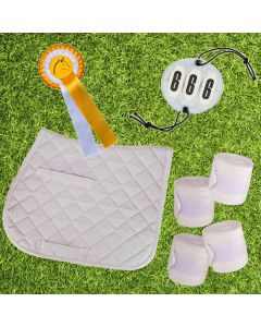 L-Sport Turnierset für Holzpferd LITTLE CHAMPION Schabracke Startnummer Schleife