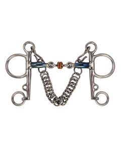 L-Sport Pelham mit Kupferrolle doppelt gebrochen BLUE IRON