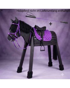 L-Sport Komplettset Sattel und Trensenzaum mit Gebiss für Holzpferd|LANCADE Reitsport