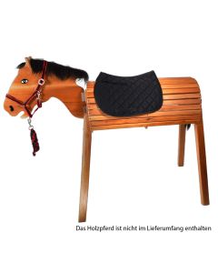 L-Sport Set Halfter Strick und Schabracke für Holzpferd LIMITED EDITION black and red
