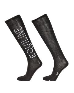 Equiline Reitsocken GOVIAG |LANCADE Reitsport-schwarz mit flieder Logo
