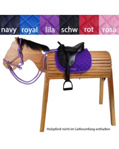 L-Sport Holzpferd Sattel medium mit Knotenhalfter