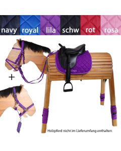 L-Sport Komplettset Sattel medium mit Trensenzaum, Halfter und Bandagen für Holzpferd
