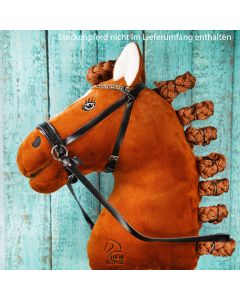 HKM Trensenzaum Zaumzeug für Hobby Horse Bunt Glitzer + 2 Stirnriemen