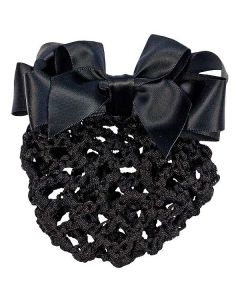 Haarnetz mit Satinschleife schwarz