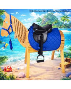 L-Sport Sattel für kleines Holzpferd mit Halfter+Strick BLUE BREEZE|LANCADE Reitsport