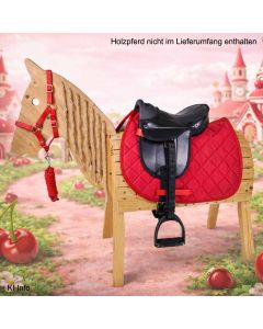L-Sport Sattel für kleines Holzpferd mit Halfter+Strick CHERRY POP|LANCADE Reitsport