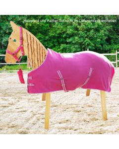 QHP Stalldecke Fleecedecke für Shetty Holzpferd Spielpferd -fuchsia|LANCADE Reitsport