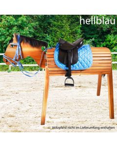 L-Sport Sattel für Holzpferd mit Schabracke und Trensenzaum Set DELUXE -hellblau|LANCADE Reitsport