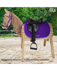 L-Sport Sattel für Holzpferd mit Schabracke + Zaumzeug mit Glitzer