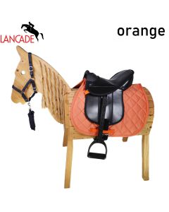 L-Sport Sattel für kleines Holzpferd mit Halfter+Strick orange|LANCADE Reitsport