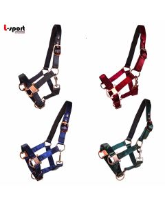 L-Sport Halfter SATIN GLOW mit rosegoldenen Beschlägen|LANCADE Reitsport