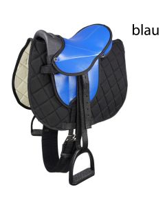 L-Sport Sattel MULTICOLOR mit Zubehör für Holzpferd Stehpferd |LANCADE Reitsport