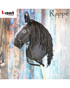 L-Sport Steckenpferd Hobby Horse groß Rappe mit Zaumzeug + Halfter 