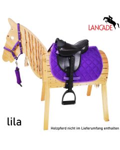 L-Sport Sattel für kleines Holzpferd mit Halfter+Strick-lila|LANCADE Reitsport