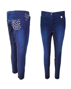 HKM Reithose Jeans Optik Vollbesatz Silikon große Größen|LANCADE Reitsport