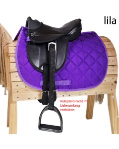 L-Sport Sattel für Holzpferd mit Sattelgurt und Zubehör-lila|LANCADE Reitsport
