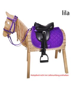 L-Sport Sattel für Holzpferd mit Schabracke + Zaumzeug -lila|LANCADE Reitsport