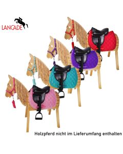 L-Sport Sattel für kleines Holzpferd mit Halfter und Strick |LANCADE Reitsport