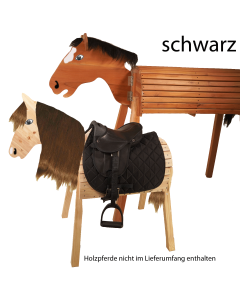 L-Sport Sattel für kleines Holzpferd Set mit Schabracke|LANCADE Reitsport-schwarz
