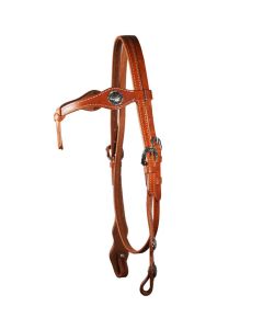 WI Western Imports Westerntrensenzaum knotted Headstall silver Conch