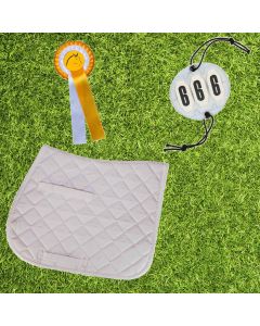 L-Sport Turnierset für Holzpferd LITTLE CHAMPION Schabracke Startnummer Schleife