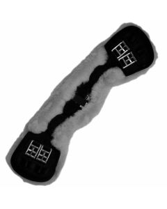 E.A.Mattes, Mondgurt kurz mit Steppstoff-65cm-schwarz-grau