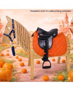 L-Sport Sattel für kleines Holzpferd mit Halfter+Strick ORANGE OBSESSION|LANCADE Reitsport