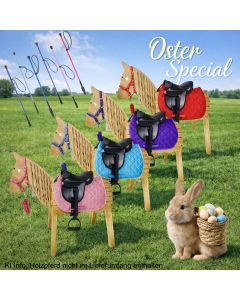 L-Sport Sattel für kleines Holzpferd mit Halfter Set Oster Special|LANCADE Reitsport