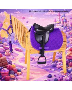 L-Sport Sattel für kleines Holzpferd mit Halfter+Strick PLUM PIE|LANCADE Reitsport