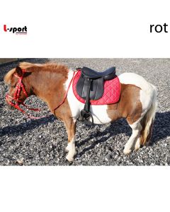 L-Sport Sattelset mit Trensenzaum Large für Shettys und Ponys |LANCADE Reitsport-rot