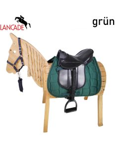 L-Sport Sattel für kleines Holzpferd mit Halfter+Strick grün |LANCADE Reitsport