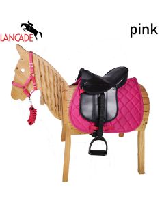 L-Sport Sattel für kleines Holzpferd mit Halfter+Strick pink|LANCADE Reitsport