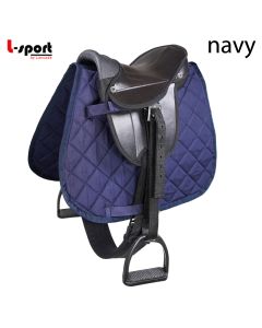 L-Sport Sattel für Holzpferd Stehpferd mit Zubehör Schabracke navy|LANCADE Reitsport