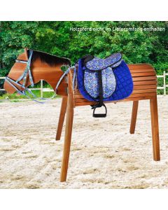 L- Sport Komplettset Sattel groß mit Trensenzaum und Schabracke BLUE FLOWER