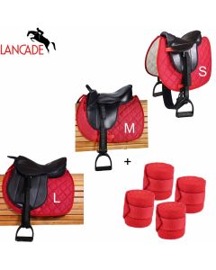 L-Sport Sattel für Holzpferd in 3 Größen+ Bandagen CHERRY POP |LANCADE Reitsport