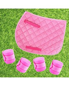 L-Sport Schabracke + Bandagen für Holzpferd oder Shetty|LANCADE Reitsport